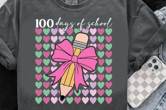 100 Days Coquette Bow Graphics & T-Shirt Designs