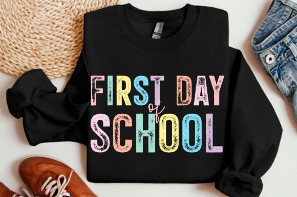 Bright First Day of School PNG: Graphics for T-Shirt Designs