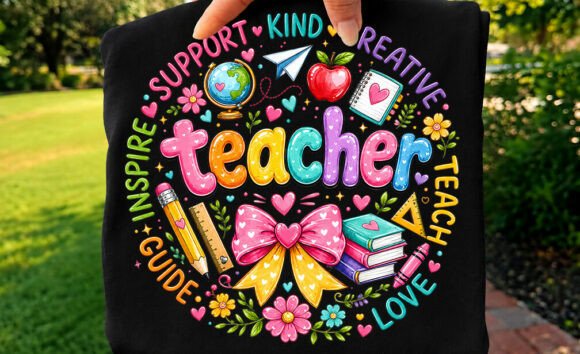 Colorful Teacher Inspire Shirt Graphics for T-Shirt Designs