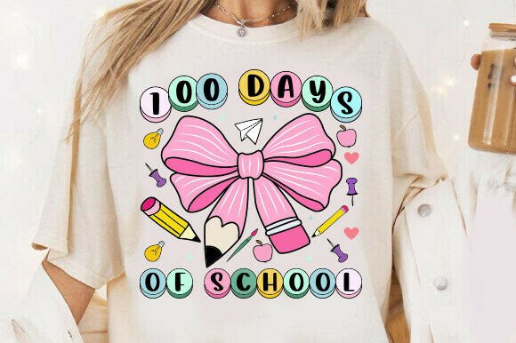 Coquette 100 Days School Graphics for T-Shirt Designs