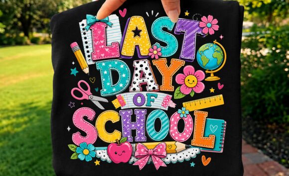 Cute Last Day School PNG Graphics & T-Shirt Designs