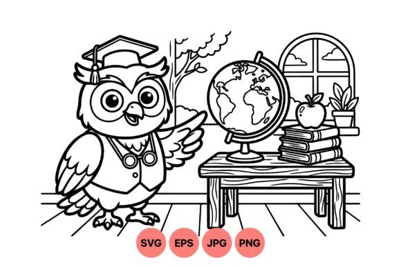 Cute Teacher Owl Graphics & Illustrations Review