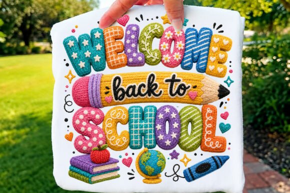 Faux Yarn School PNG for Graphics & T-Shirt Designs