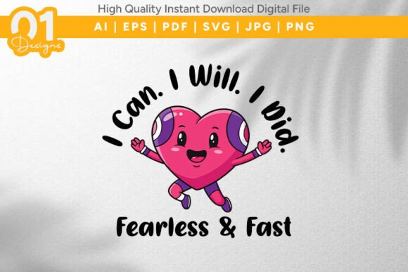 Fearless Fast Heart Kids SVG: Graphics for T-Shirt Designs