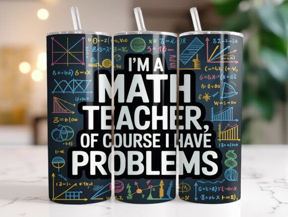 Funny Math Teacher Wrap: Graphics for Tumbler Wraps