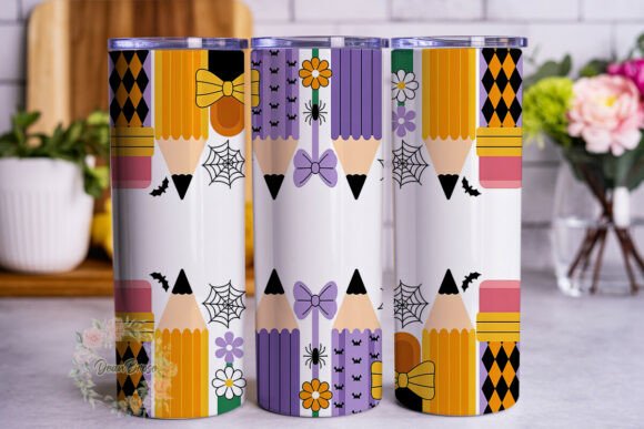 Halloween Teacher Pencils 20oz Wrap Graphics for Tumbler Wraps