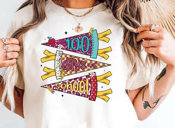 Happy 100 Days Graphics for T-Shirt Designs