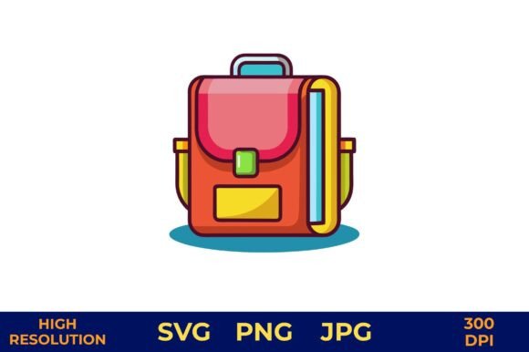 Orange School Bag Vector: Graphics & Illustrations