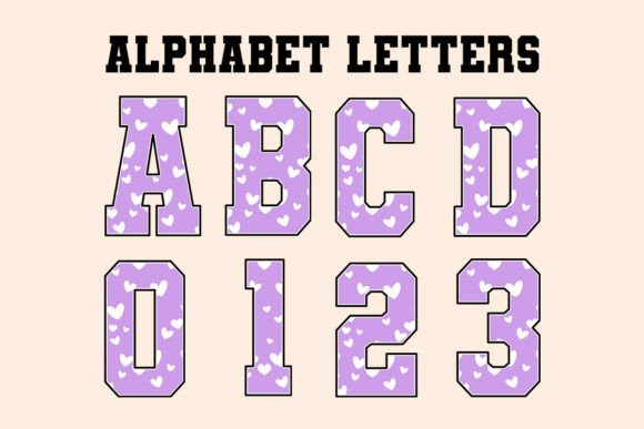 Purple Heart Coquette Teacher Alphabet Graphics