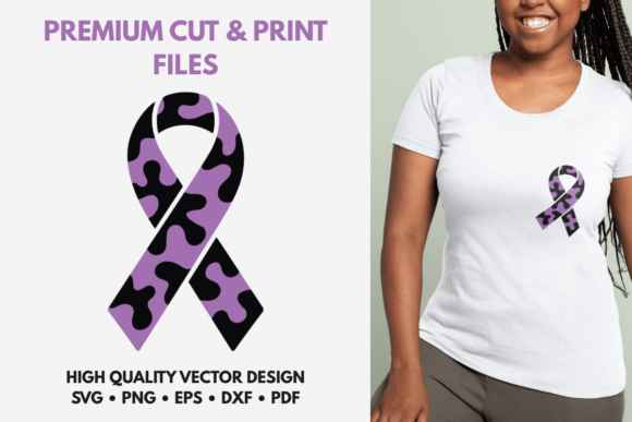 Purple Up Military Kids Ribbon SVG: Graphics & Illustrations