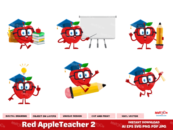 Red Apple Teacher Character 2: Graphics & Illustrations Review