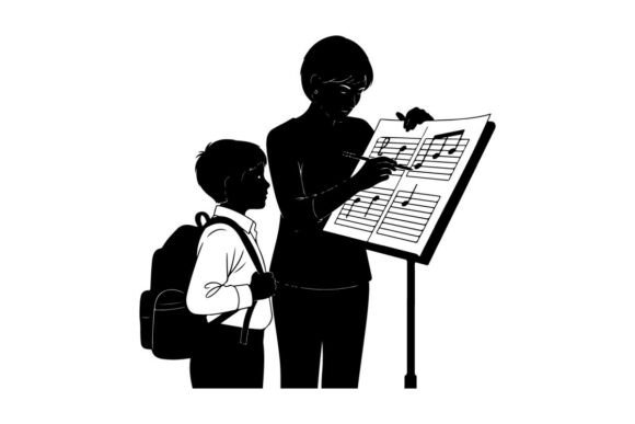 Review: Music Teacher Instructing Student Vector
