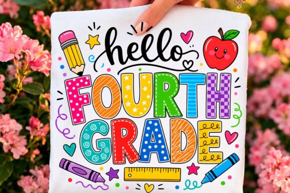 Reviewing Hello Fourth Grade School Supplies PNG for Embroidery