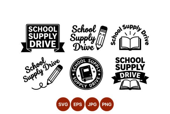 Reviewing School Supply Drive Vector Icons for Embroidery