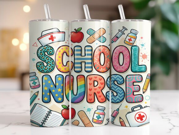 School Nurse Graphics for Tumbler Wraps