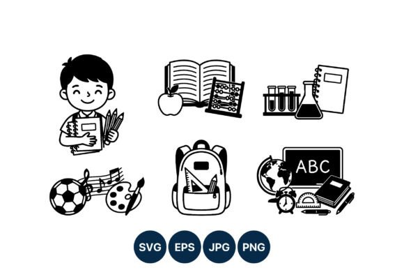 School Supplies Vector: Graphics & Illustrations