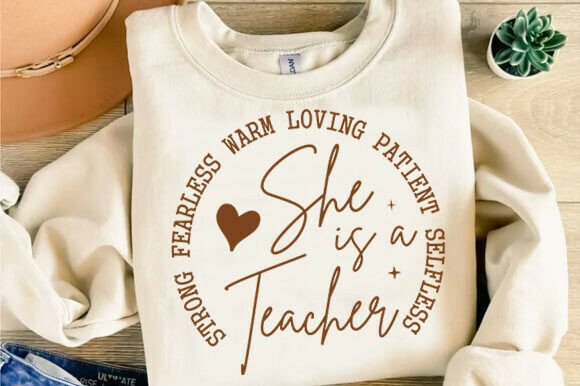 She is a Teacher PNG: Graphics for T-Shirt Designs