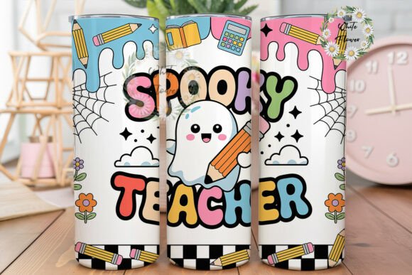 Spooky Teacher Kawaii Ghost 20oz Tumbler Graphics & Wraps