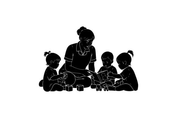 Teacher Reading Storytime Graphics & Illustrations