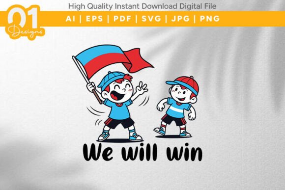 We Will Win Kids Team SVG: Graphics for T-Shirt Designs